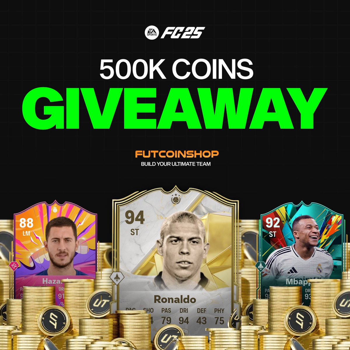 🚨 500K COINS GIVEAWAY

• 🔁 RT
• ✅ Follow <a href="/FUTCoinShop/">FUT Coin Shop</a> <a href="/rageefffect_/">rageefffect - EAFC trader 🇳🇴</a> 
• 🎮 Comment your console

Winner picked in 24hrs 🤝 

#FC25