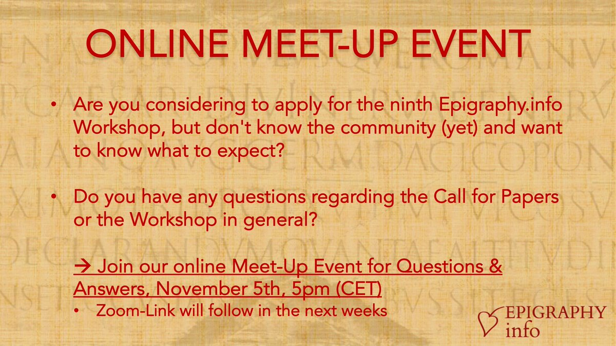 If you're considering applying for our workshop but unsure about what to expect, join us for an online meetup on Nov 5, 2024, at 5 PM CET! Workshop organizers &amp; the Communication &amp; Outreach WG will be there to answer your questions. Zoom link coming soon!