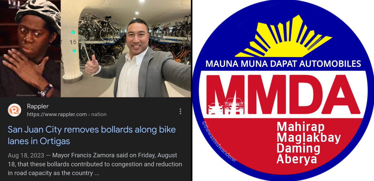 _wastedwanderer's tweet photo. The mayor of San Juan City is also the president of the Metro Manila Council, the policy-making body of the MMDA, or Metropolitan Manila Development Authority. Then again, the alternative meaning for MMDA sounds more truthful.
#ReframeRoadSafety
#MovePeopleNotCars https://t.co/dFj1K58XSl