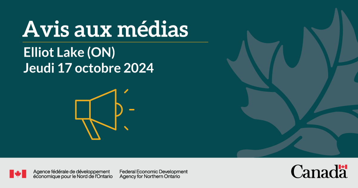 FedNor's tweet photo. Rejoignez-nous demain à #ElliotLake pour découvrir comment #FedNor soutient la création et de l’expansion de projets de développement économique dans la région d’Algoma Est et de la rive nord du lac Huron : https://t.co/Z6RIHPeNtI
#NordON https://t.co/IJoYZpySG8