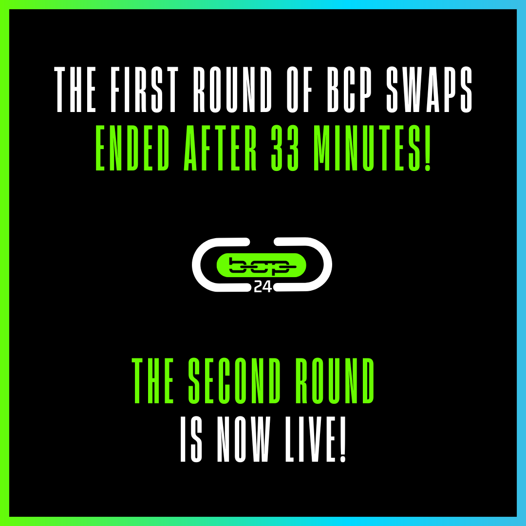 📢The first round of bcp swaps ended after 33 minutes!📢
❗️The second round is now live❗️