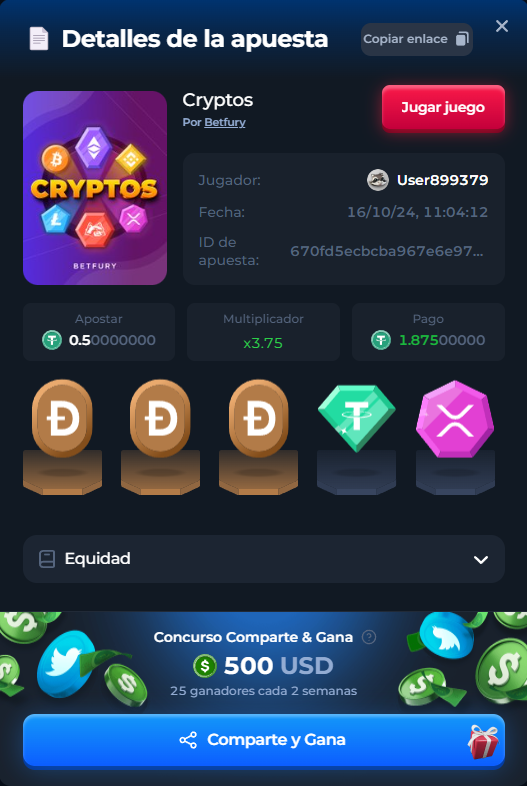 Erickromanp's tweet photo. 🥇 Coins are lucky in Cryptos on @betfury_gaming!
Bet Details: https://t.co/amAliP8A70                             #bf_share_win #betfury #670fd5ecbcba967e6e97e123 https://t.co/XnDNlWejZM