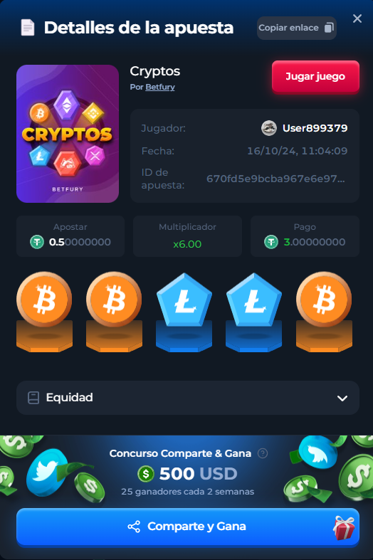 Erickromanp's tweet photo. 🥇 Coins are lucky in Cryptos on @betfury_gaming!
Bet Details: https://t.co/1J1TUWBAUl                             #bf_share_win #betfury #670fd5e9bcba967e6e97e109 https://t.co/YNv431G4xx