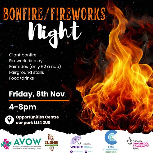 It's happening!! 😁

This year sees the return of Plas Madoc's Bonfire &amp; Firework event which will include a fantastic firework display by Festival Fireworks, a bonfire and fair rides at only £2 a ride 🎆🎇🔥🎡🎢  <a href="/PlasMadocPlay/">The Land</a>
<a href="/CefnCCouncil/">Cefn Community Council</a> <a href="/AvowWrexham/">AVOW</a> <a href="/TNLComFund/">The National Lottery Community Fund</a>