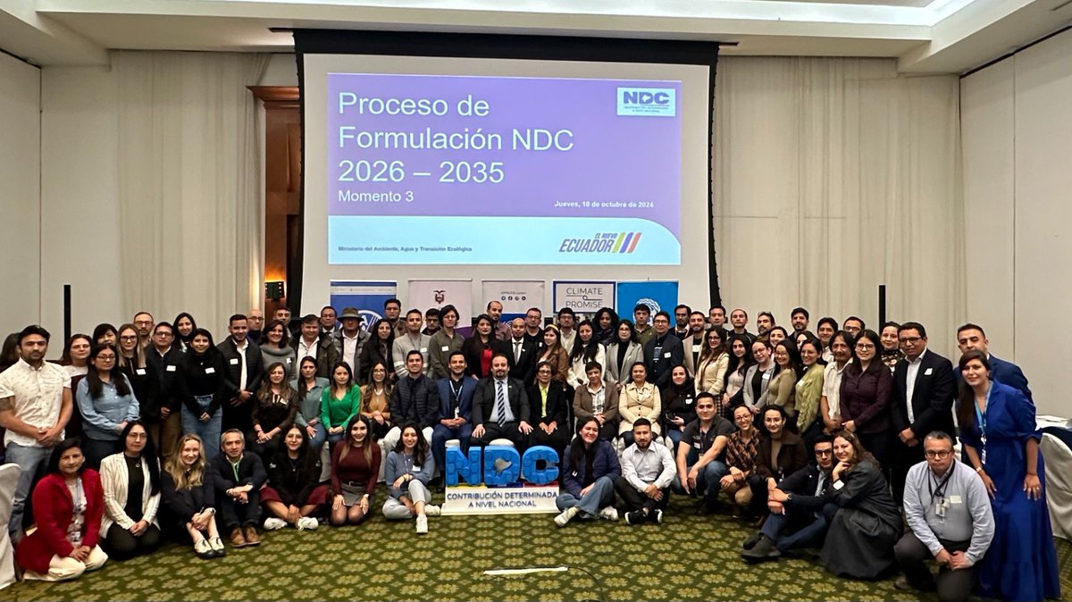 EcuadorMAE's tweet photo. Más de 80 actores del sector privado, público, academia y sociedad civil participaron en el taller de formulación de la segunda NDC. Desde @Ambiente_Ec, junto con @PNUDEcuador y @FAOEcuador, trabajamos en la identificación de iniciativas clave para enfrentar el cambio climático🌍 https://t.co/yhnpSjLsim