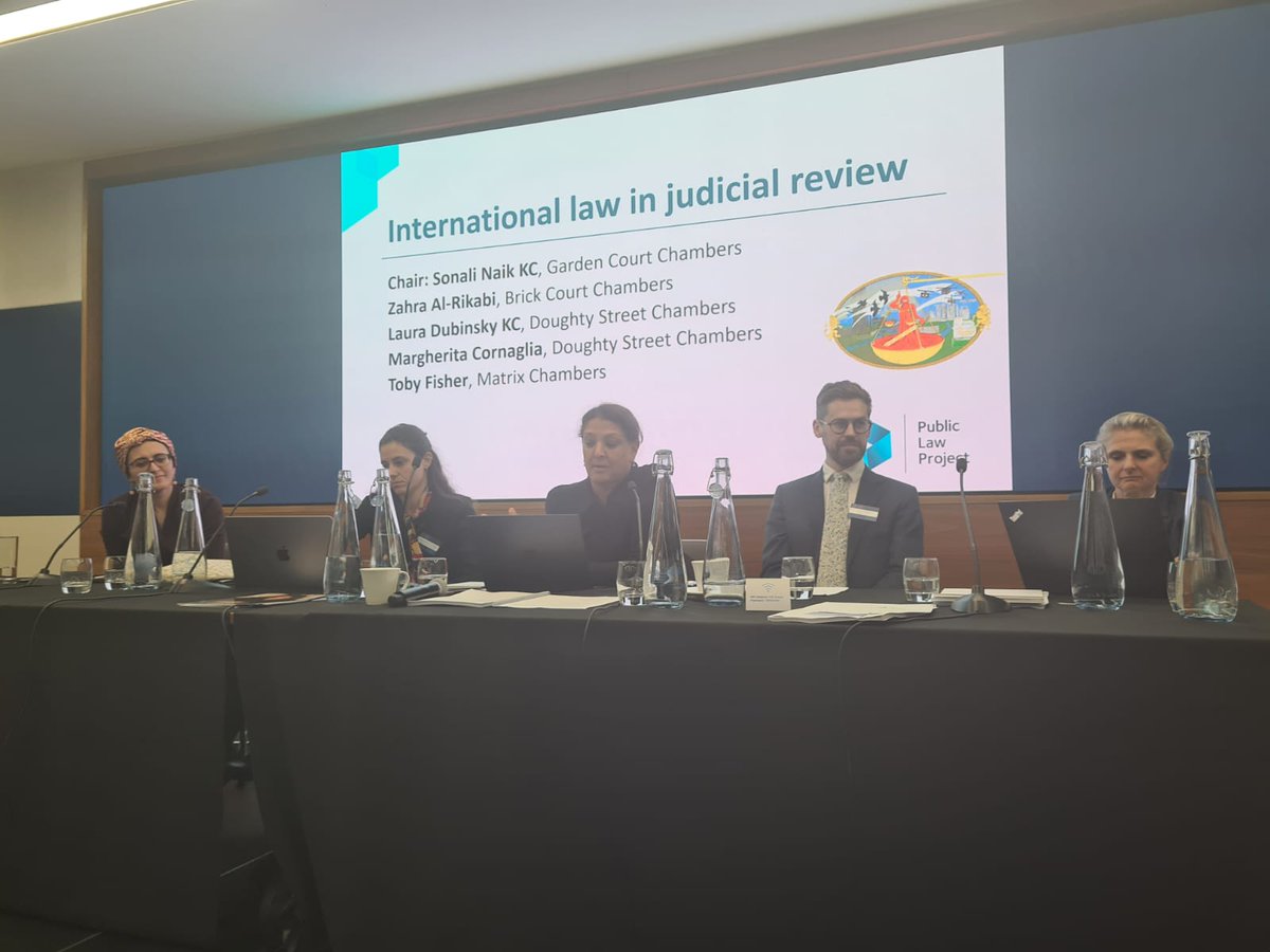 "In a nutshell: bleak times ahead, diminishing scope for deploying Article 31."

Sonali Naik KC <a href="/gardencourtlaw/">Garden Court Chambers</a>, Zahra Al-Rikabi <a href="/brickcourt/">Brick Court Chambers</a>, Laura Dubinsky KC and <a href="/mcornaglia94/">Margherita Cornaglia</a> from <a href="/DoughtyStPublic/">DoughtyStPublic</a>, and <a href="/tobyfisherlaw/">Toby Fisher</a> from <a href="/MatrixChambers/">Matrix</a> on international law in JR

#JRTrends24