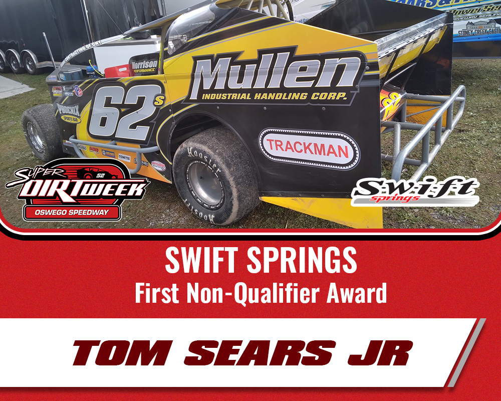 SuperDIRTWeek's tweet image. #SwiftSprings First Non-Qualifier Award
🏆 Tom Sears Jr.
💰 Product Certificate