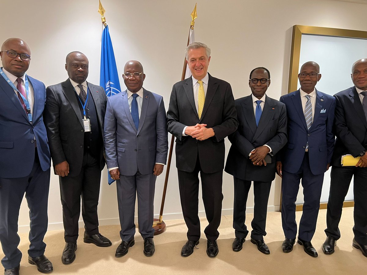 daaraciv's tweet photo. S.E.M. Emmanuel Fiegolo, Directeur de la DAARA, prend part aux côtés de S.E.M Léon Kacou ADOM,  Ministre des Affaires Etrangères, de l’Intégration Africaine et des Ivoiriens de l’Extérieur, à la 75ème Session de du Comité Exécutif du Programme du Haut-Commissaire  des Nations Unies  pour les Réfugiés (ExCom 2024), du 14 au 18 octobre 2024, à Genève (Suisse). Au cours de cette session, le Ministre a rappelé les efforts  consentis par le Gouvernement ivoirien en matière d'asile et de lutte contre l'apatridie. Il a saisi cette tribune pour mettre en exergue les actions de la Côte d'Ivoire, sous l'impulsion de S.EM. Alassane OUATTARA, Président de la République, en faveur des réfugiés et demandeurs  d'asile  notamment ceux en provenance des pays du Sahel ayant trouvé refuge au Nord du Pays.