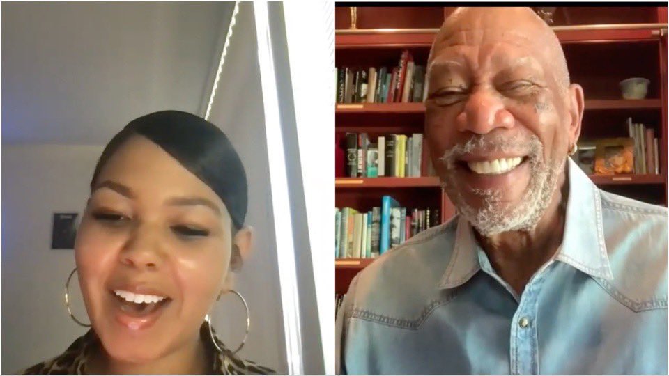 #throwback to when I interviewed Morgan Freeman last year!! 🔥🙌🏽 Definitely one of my favorite celebrity interviews I’ve ever done!! 🤝🏽