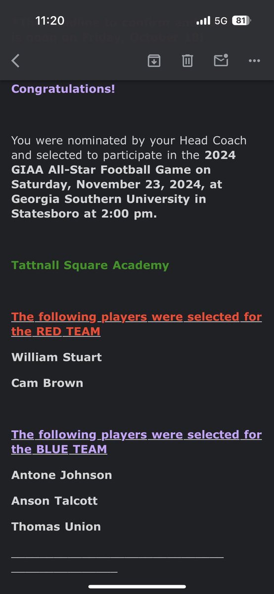 Thomas Union IV (@thomasunion_) on Twitter photo Thankful! Congrats to my teammates as well.
<a href="/Antonejohnson_/">Antone Johnson</a> <a href="/talcott81996/">Anson Talcott</a> <a href="/w_stuart28/">William Stuart</a> <a href="/Brown_Cameron91/">Cameron Brown</a>
<a href="/tattnallsports/">TATTNALL ATHLETICS</a>
<a href="/giaasports/">GIAA</a>
<a href="/RecruitGeorgia/">Recruit Georgia</a>
<a href="/Ga_Gridiron/">Middle Georgia Gridiron ™️</a>
<a href="/GAVarsityRivals/">GaVarsity</a> Thankful! Congrats to my teammates as well.
<a href="/Antonejohnson_/">Antone Johnson</a> <a href="/talcott81996/">Anson Talcott</a> <a href="/w_stuart28/">William Stuart</a> <a href="/Brown_Cameron91/">Cameron Brown</a>
<a href="/tattnallsports/">TATTNALL ATHLETICS</a>
<a href="/giaasports/">GIAA</a>
<a href="/RecruitGeorgia/">Recruit Georgia</a>
<a href="/Ga_Gridiron/">Middle Georgia Gridiron ™️</a>
<a href="/GAVarsityRivals/">GaVarsity</a>