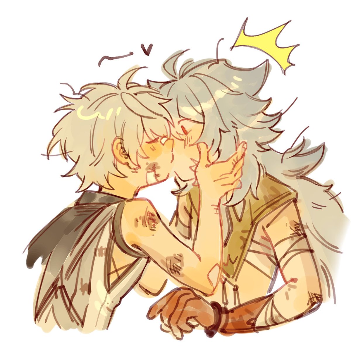 I’ve always wanted to draw them kissing 🥺