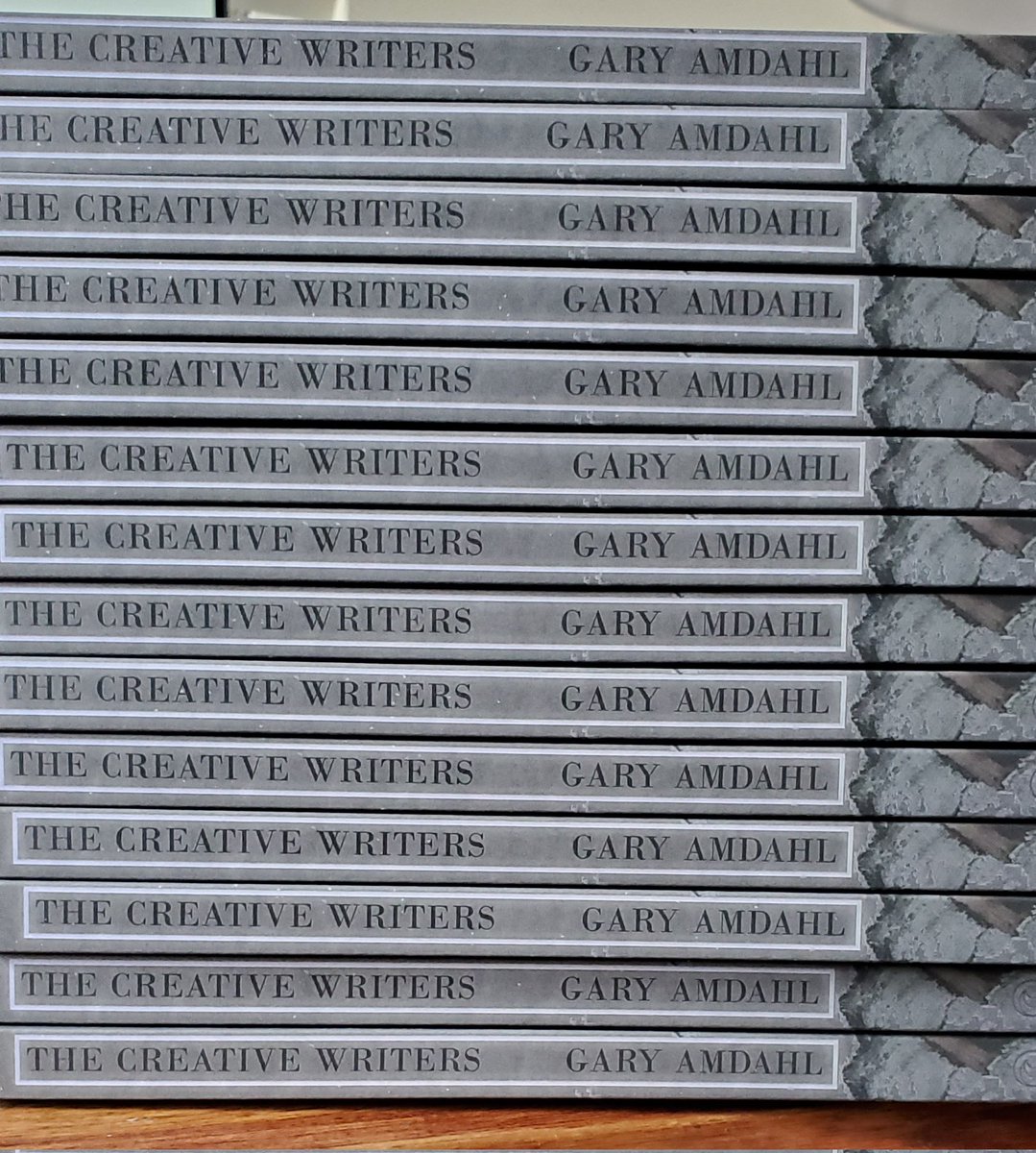 Finally have preorder copies of Gary Amdahl's The Creative Writers. They'll be in the mail soon.  Told Gary the title was a Trojan Horse, hiding savages inside. Wild wild read.