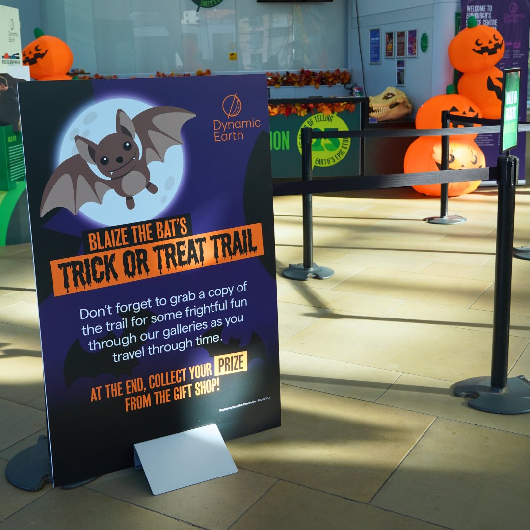 Looking for your October holiday activity? Enjoy a day of frightful fun at Dynamic Earth!
🦇Trick or Treat Trail 
🦇Eerie Encounters free drop-in activities
🦇Seasonal Planetarium shows

Find out more: dynamicearth.org.uk/halloween-at-d…