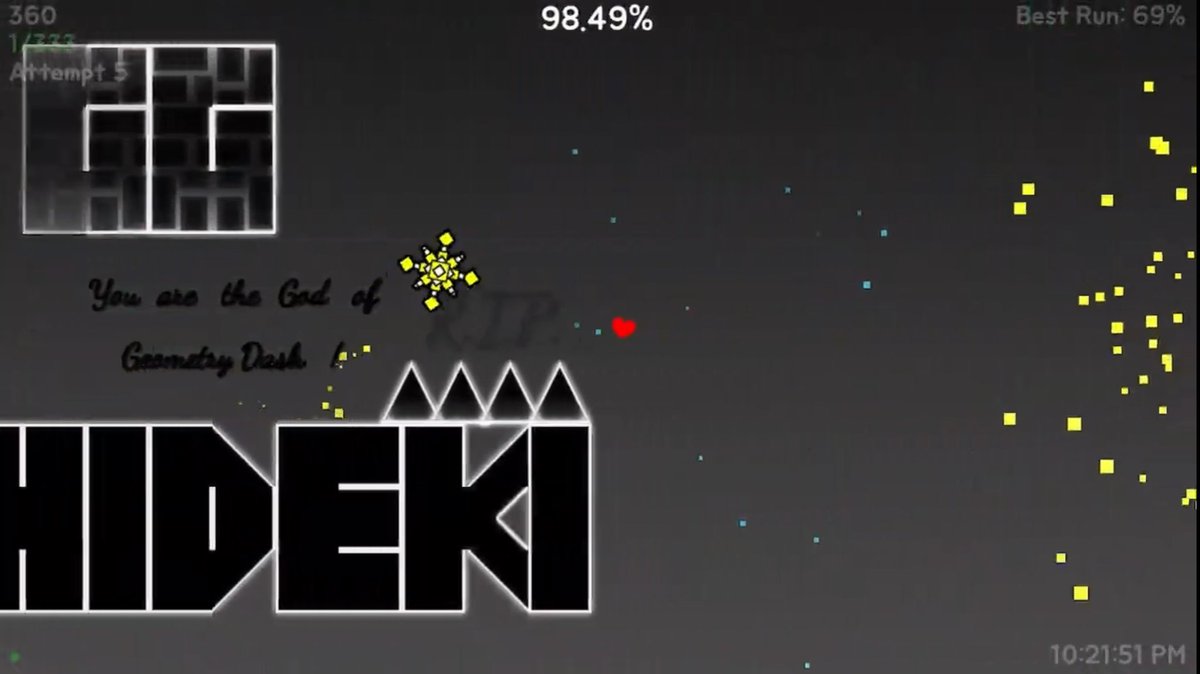 PureQuasar's tweet image. “You are the god of geometry dash”Clears