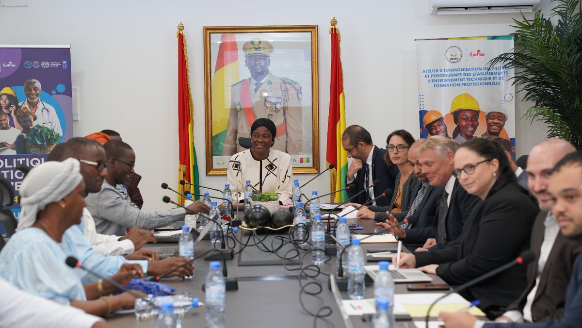 enabelenguinee's tweet photo. Notre programme PAIED-FP vise à améliorer l'accès à des emplois décents en renforçant la formation professionnelle. La Ministre de la Formation professionnelle, Mme Aminata KABA, a reçu le programme pour discuter de ses avancées, afin de maximiser son impact sur le terrain. https://t.co/pXTQnFmZKx