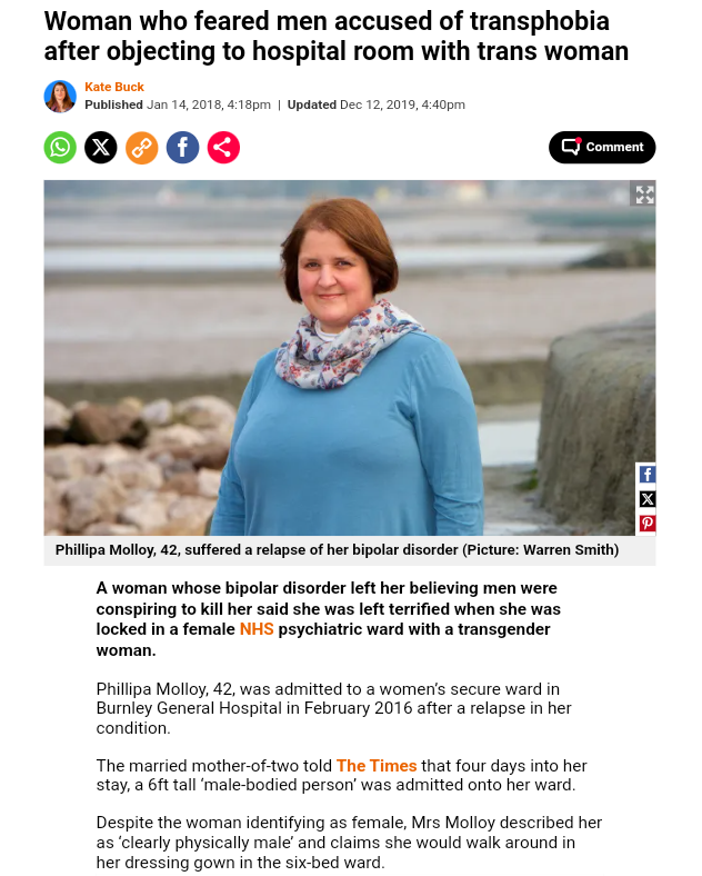 OkayBiology's tweet photo. The woman on the left was branded transphobic for feeling unsafe near the man on the right.
The NHS prioritised his fetish over her safety.
He abused their trust &amp; used their WiFi to download illegal images of children.
NHS should've trusted that woman's instincts.
#LetWomenSpeak https://t.co/8wSDmfjCVo