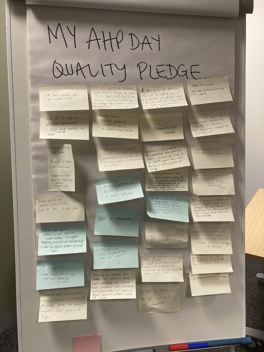 A pledge - intentional actions to embed quality in practise, <a href="/PennineCareNHS/">Pennine Care NHS FT</a> AHP’s you were, as always keen to participate, define your contribution and plan future next steps. Thank you <a href="/MicheleH20/">Dr Michele Harrison</a> for leading on the day, I was proud to be part of it