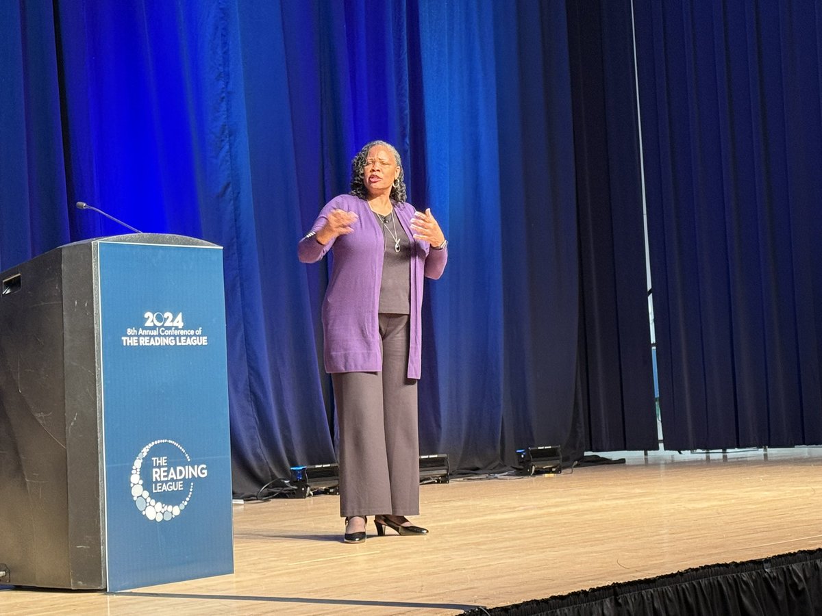 MitchellBrookns's tweet photo. At Zaretta Hammond’s keynote at the 8th Annual Reading League Conference, she emphasized that culturally relevant teaching is a key part of the evidence base for fostering deeper learning. She highlighted the critical intersection between the science of reading and the science of learning, demonstrating how both are essential for creating effective literacy instruction. Hammond discussed strategies like “sticky” learning and “desirable difficulties” to enhance retention and critical thinking, and stressed the importance of building student capacity before reducing scaffolding. She also encouraged students to become “word collectors” to expand their comprehension. Her message was clear: stop the pedagogy of compliance and become facilitators of students’ cognitive development, empowering them through culturally relevant practices!

#TRLConf2024