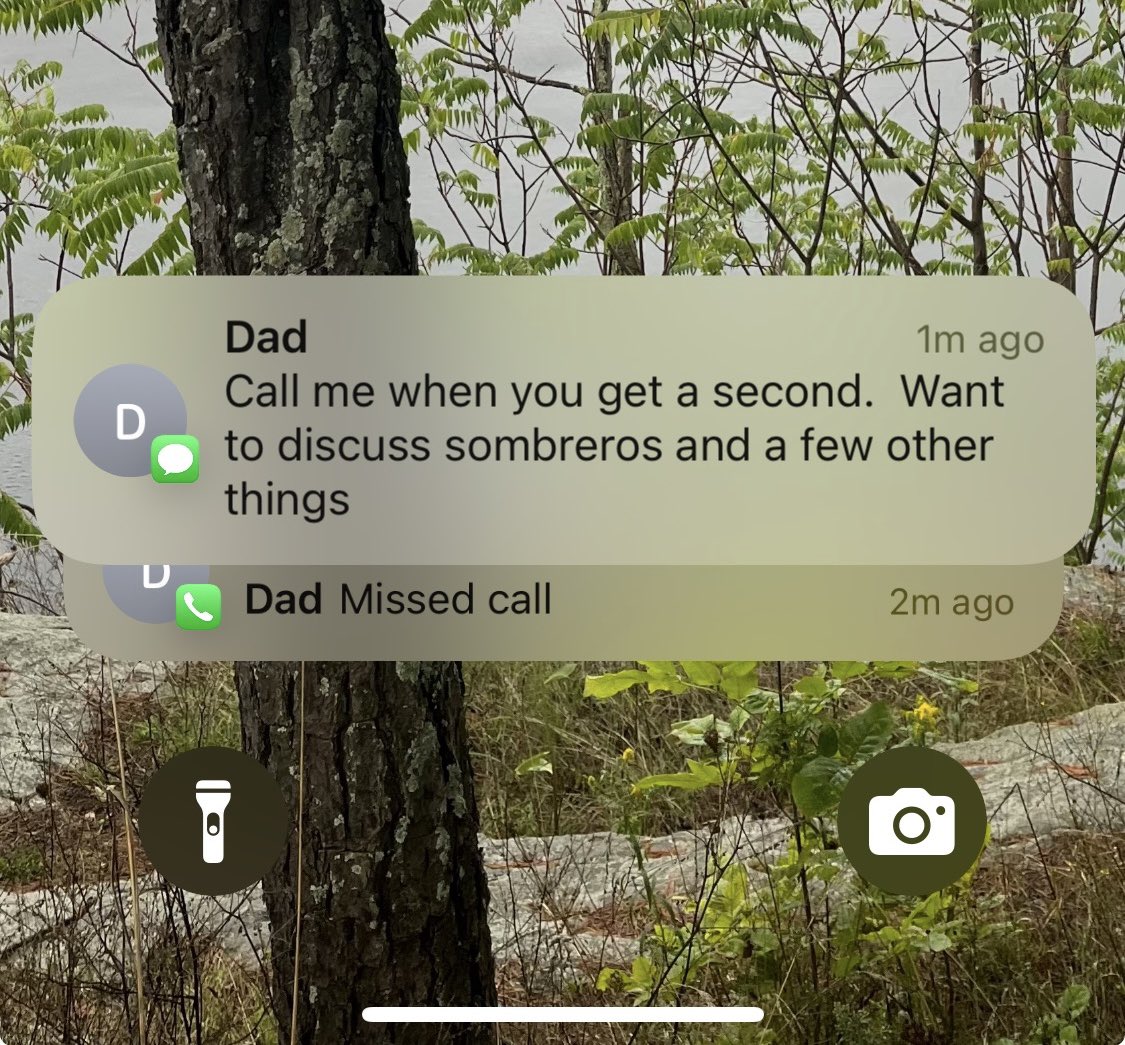 Told my dad it gives me anxiety when he just texts “call me” and now these are the types of messages I’m getting