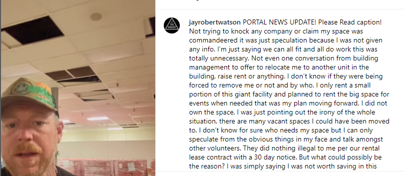 FunnyLikeAClown's tweet photo. @browneyed_girl @AnneODo66576398 His own story on instagram is updated to show that FEMA and the Feds aren't doing this.  It's his own landlord following the terms of the lease he signed and giving him 30 days to vacate.  He's not being evicted by anyone.  The landlord just terminated the lease. https://t.co/0xiYL3K1zn