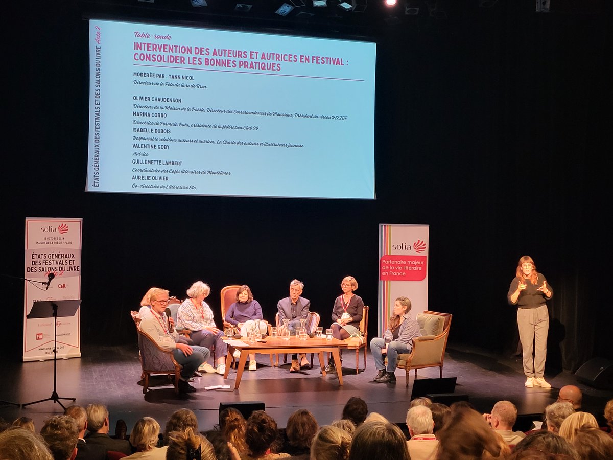 La Sofia (@lasofiactcult) on Twitter photo Une <a href="/maisonpoesie1/">Maison de la Poésie - Scène littéraire</a> comble pour cet acte II des Etats généraux des festivals et salons du livre ! 📚
Organisée par La Sofia, la journée a rassemblé plus de 150 personnes pour échanger sur l'économie et les enjeux des festivals du livre.
👉 À revoir : lnkd.in/ewmcFFmN Une <a href="/maisonpoesie1/">Maison de la Poésie - Scène littéraire</a> comble pour cet acte II des Etats généraux des festivals et salons du livre ! 📚
Organisée par La Sofia, la journée a rassemblé plus de 150 personnes pour échanger sur l'économie et les enjeux des festivals du livre.
👉 À revoir : lnkd.in/ewmcFFmN
