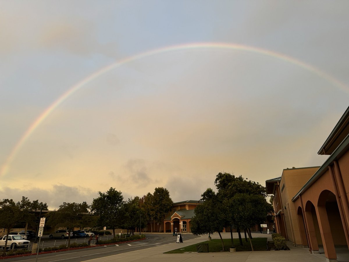 Good morning! Rainbow in the sky, smiles on faces, donuts in the staff room- great start to the day!
