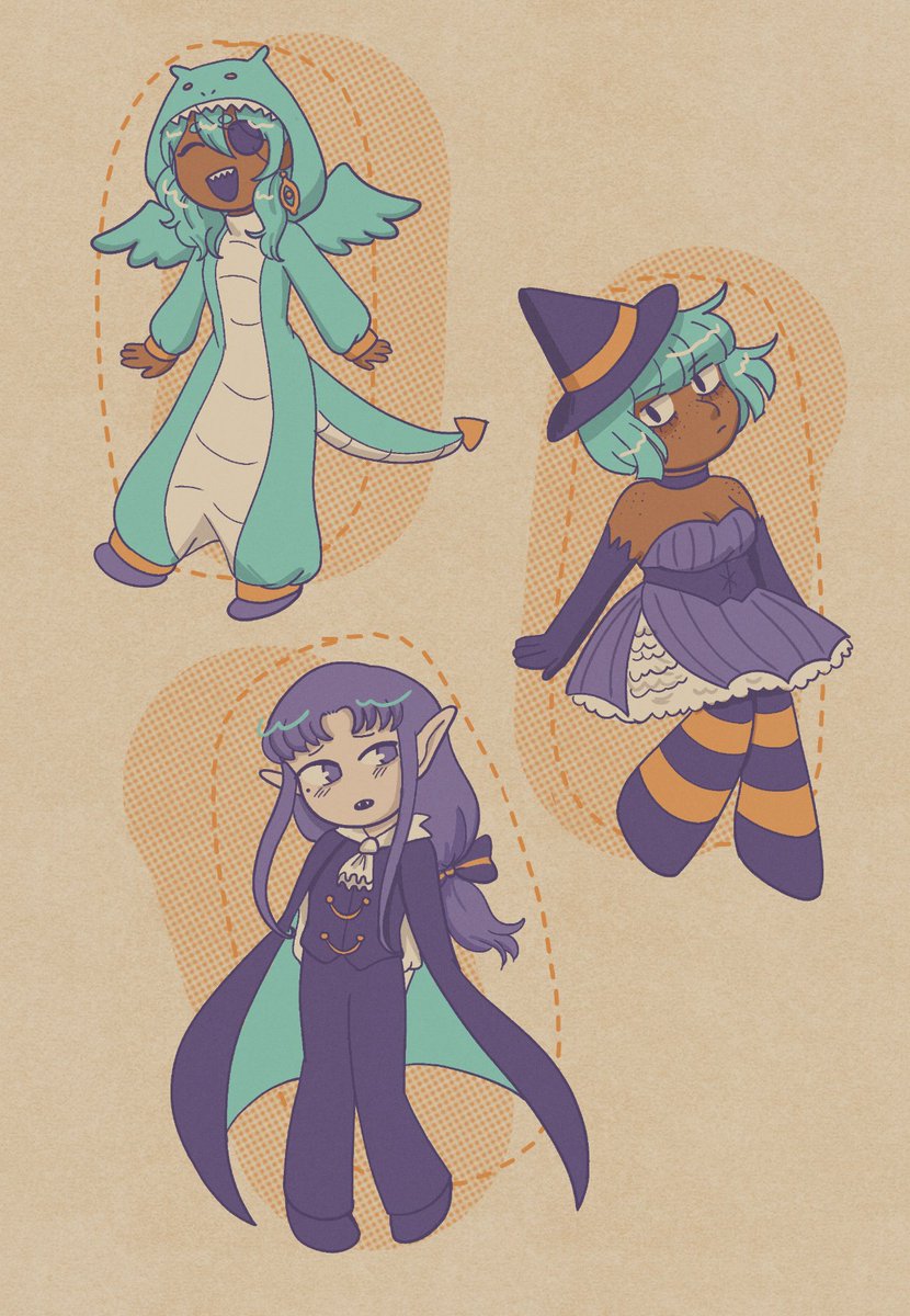 perryseity's tweet photo. little halloween costume doodles for indu, anura, and rue! https://t.co/gRCSYbERG8