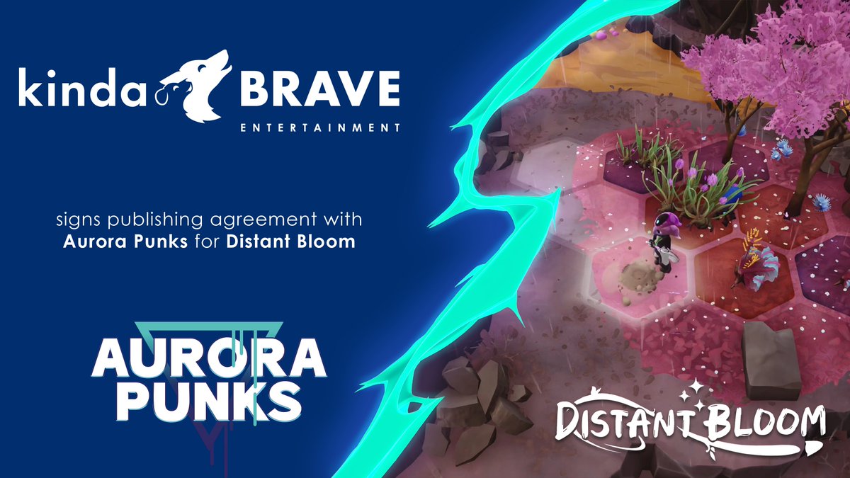 We're excited to announce that Kinda Brave has entered a global publishing deal with <a href="/AuroraPunks/">Aurora Punks</a> for Distant Bloom, on both PC 🖥️ and consoles 🎮 

Read the full press release (in Swedish):
ir.kindabrave.com/release/F02970…

#cozygames #indiegames 
<a href="/Felibeni/">Alexander Benitez</a> <a href="/DavidPennelle/">David Pennelle</a> <a href="/Embertrail/">Ember Trail / Distant Bloom</a>