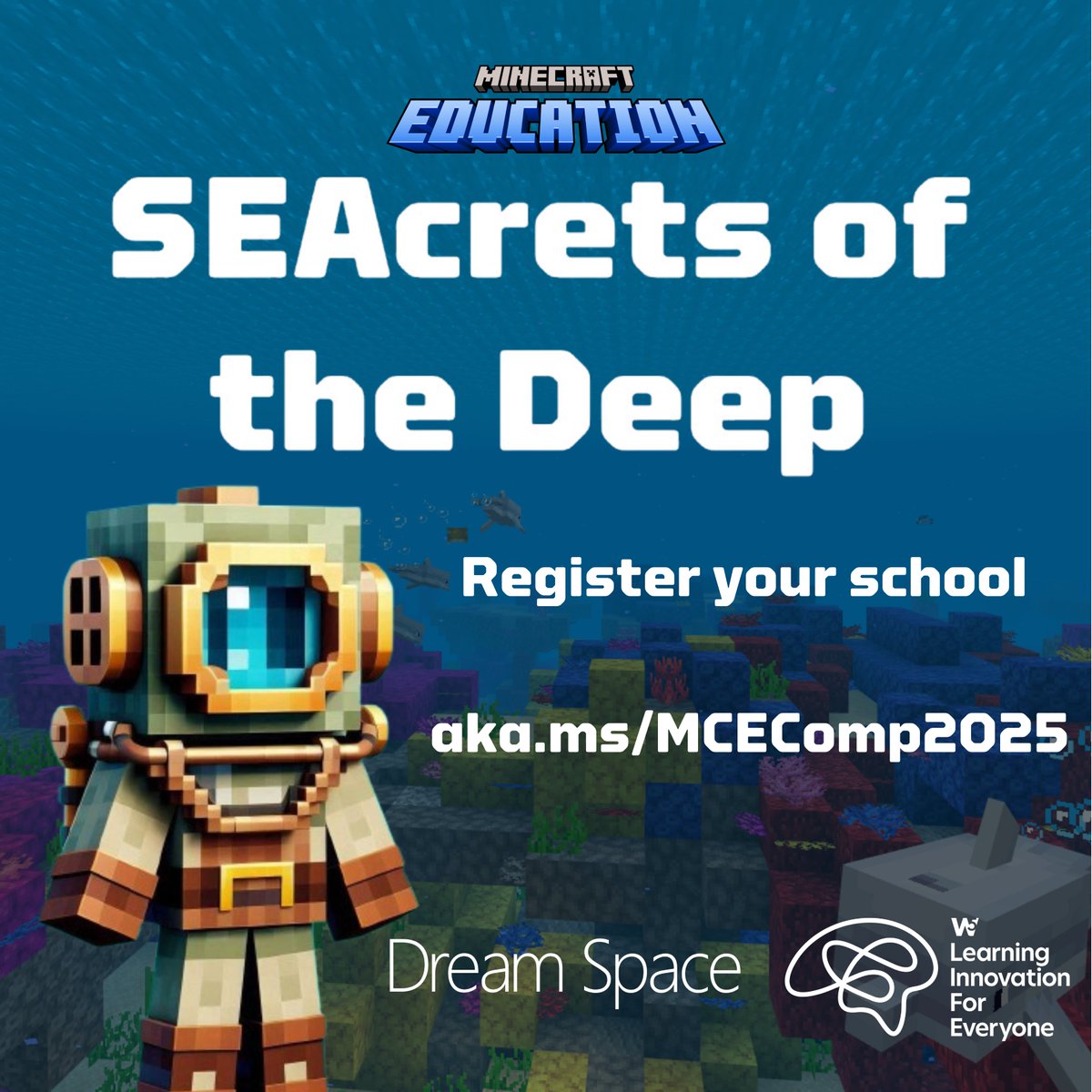 There's less than a week left to register for the Minecraft Education SEAcrets of the Deep competition with #MSDreamSpace in <a href="/W5_LIFE/">W5 LIFE</a> ⛴️

Dive in and get creative with this years competition as students design and build a research vessel. Register by 22nd Oct. 📅