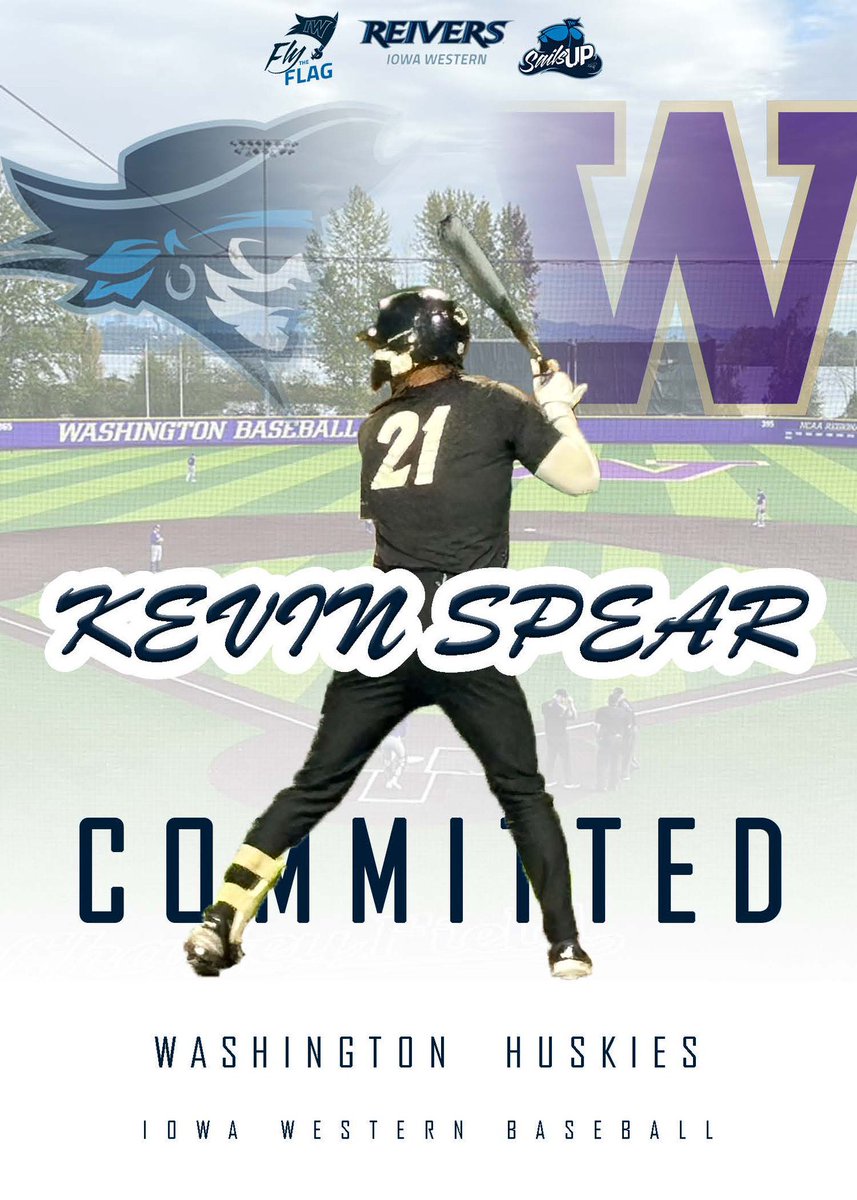 Iowa Western Reivers Baseball (@reiverbaseball) on Twitter photo Congrats to Kevin Spear (<a href="/kevinspear11/">Kevin Spear</a>) on his commitment to the University of Washington!!!!
Spear hails from Seattle, Washington, and he heads back to his hometown. Huskies are getting a good one!!!
#ReiversMovingOn | #SailsUp๐ดโโ ๏ธ | <a href="/GoReivers/">Iowa Western Reivers</a> Congrats to Kevin Spear (<a href="/kevinspear11/">Kevin Spear</a>) on his commitment to the University of Washington!!!!
Spear hails from Seattle, Washington, and he heads back to his hometown. Huskies are getting a good one!!!
#ReiversMovingOn | #SailsUp๐ดโโ ๏ธ | <a href="/GoReivers/">Iowa Western Reivers</a>