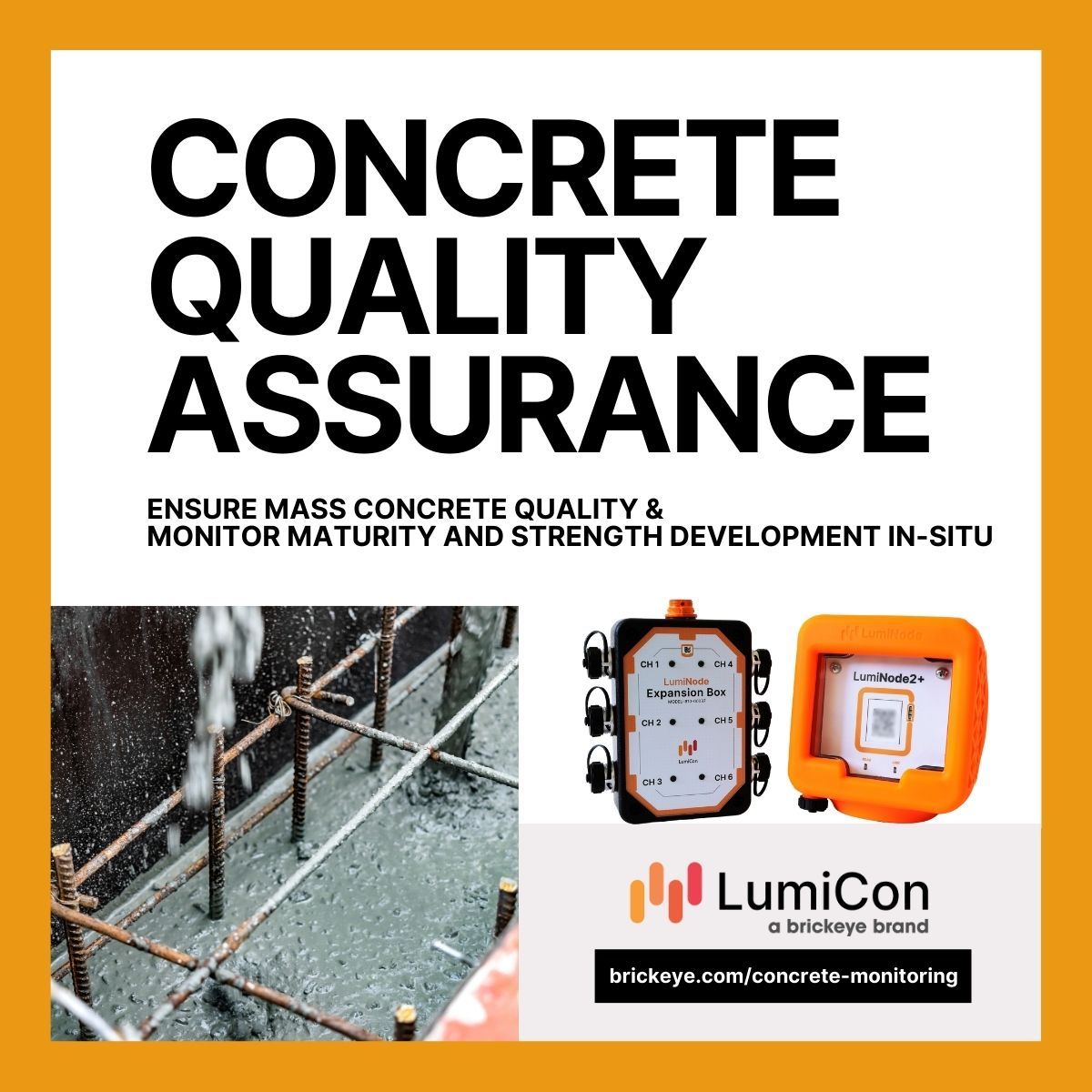 Deploy quality control &amp; assurance practices to ensure mass concrete quality with rugged and reliable concrete monitoring solutions. Monitor maturity and strength development in-situ with LumiCon: brickeye.com/concrete-monit…
 
#LumiCon #concretepour #concretematurity