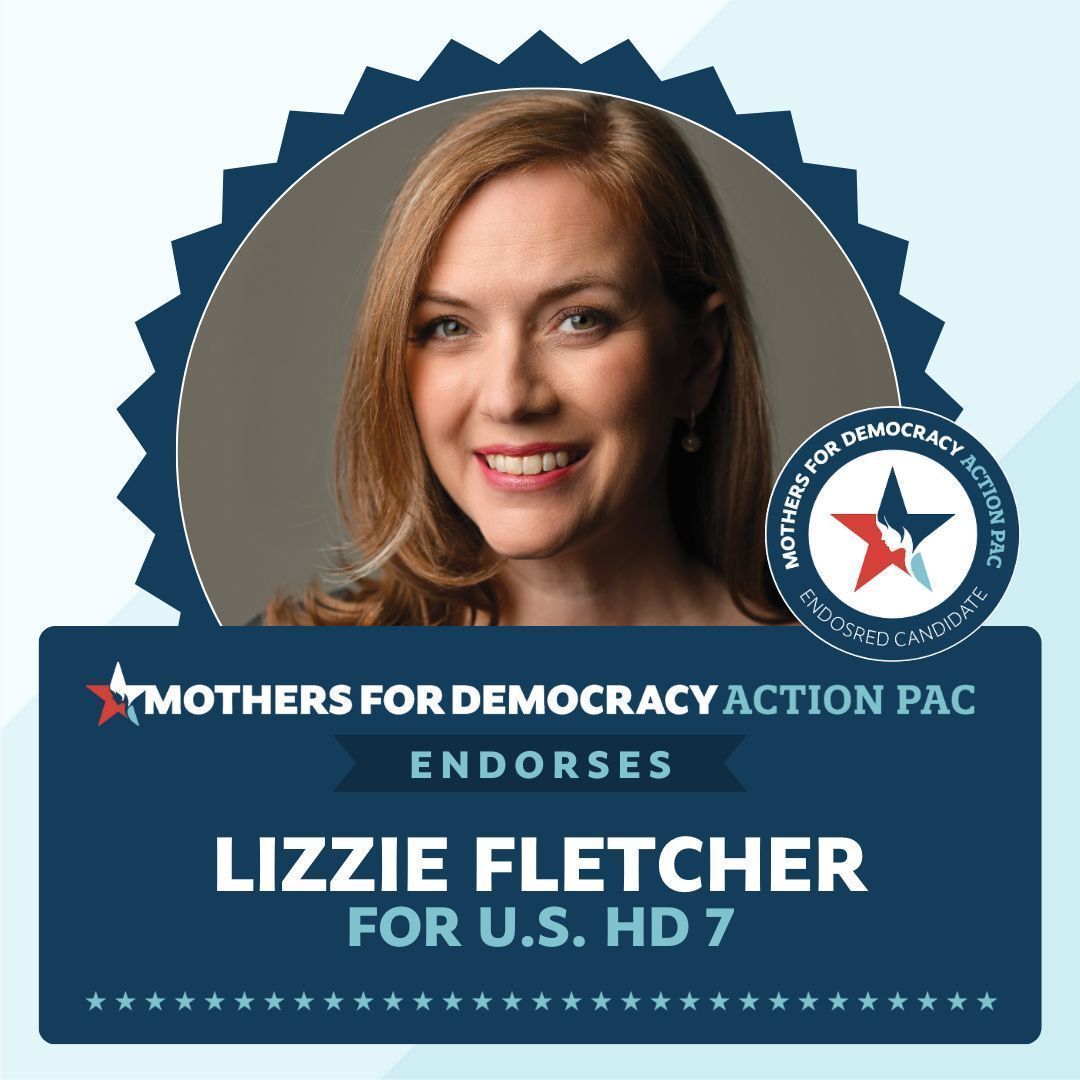 Mothers for Democracy PAC (@democracymompac) on Twitter photo We're so proud to endorse Lizzie Fletcher (<a href="/LizziePFletcher/">Lizzie Pannill Fletcher</a>) for Congress in Texas' 7th District. Lizzie, we've got your back ๐ช ๐บ๐ธ We're so proud to endorse Lizzie Fletcher (<a href="/LizziePFletcher/">Lizzie Pannill Fletcher</a>) for Congress in Texas' 7th District. Lizzie, we've got your back ๐ช ๐บ๐ธ