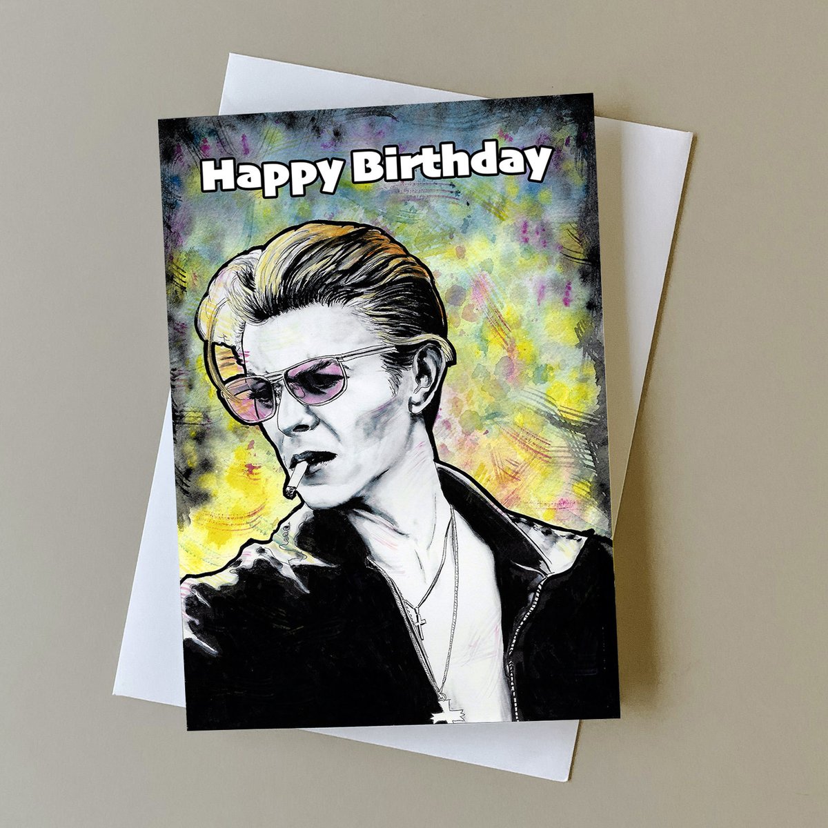 squeakie's tweet photo. David Bowie birthday card, gift for David Bowie fan, greeting card for music fans, music birthday gift, personalised card, Bowie art card https://t.co/4qLrezsQLi #psychicdrawing #GiftIdeas #Artwork #GreetingCards #GiftFor https://t.co/6rbJ8c0Gdu