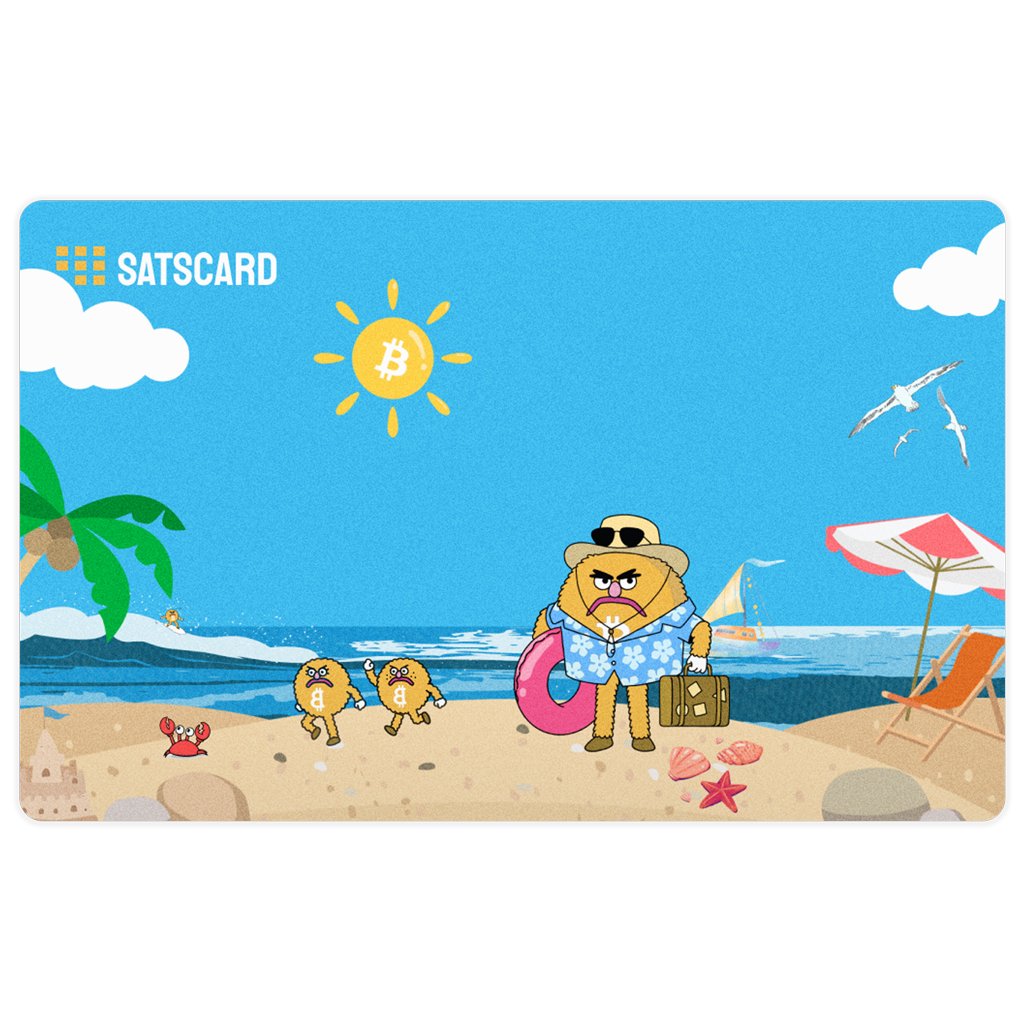Happy to announce the new <a href="/spiralbtc/">Spiral</a> #HereComesBitcoin collaboration. 

All profits from this Grumpy Surfer <a href="/SATSCARD/">SATSCARD</a> sales will be donated to #Bitcoin Education.