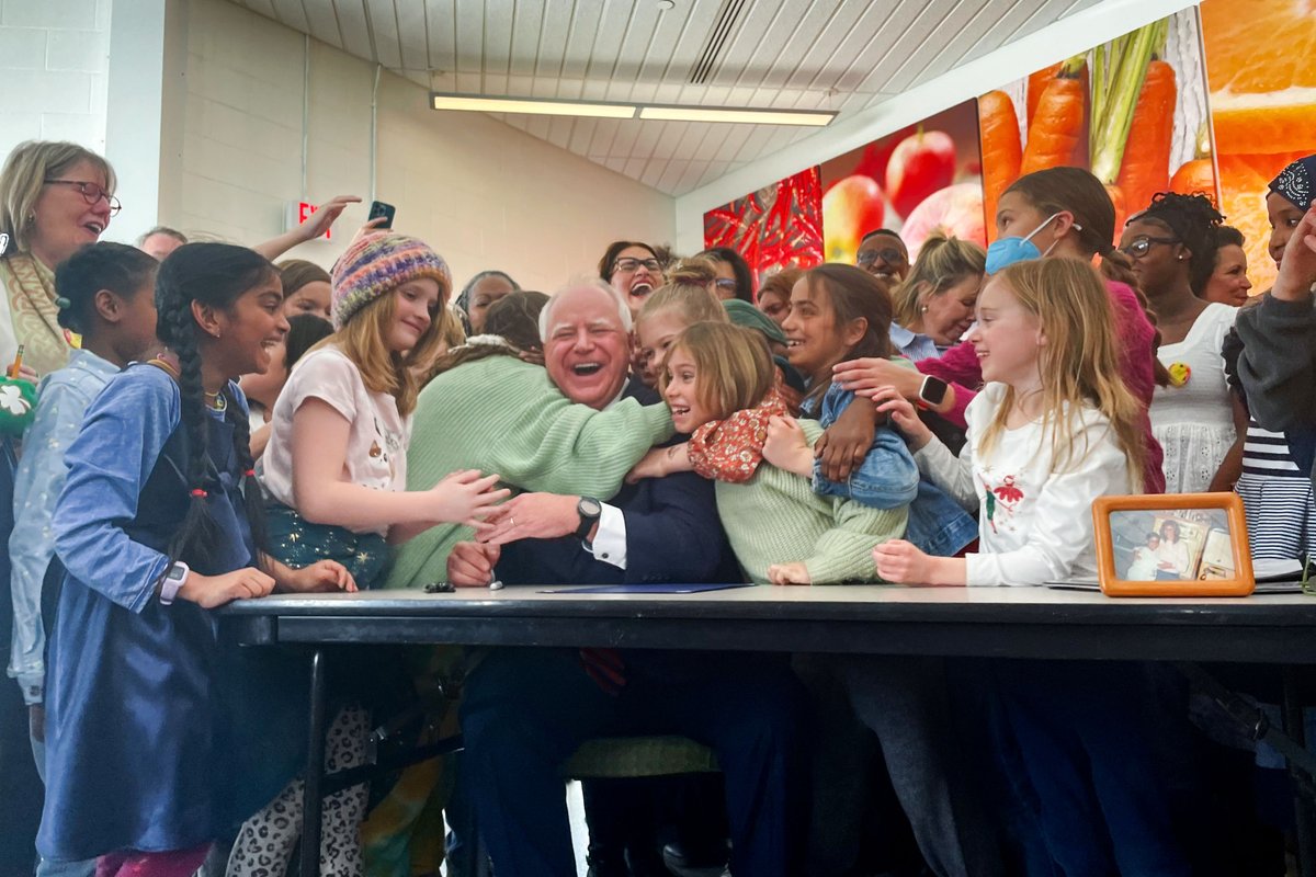 I supervised a school lunchroom for 20+ years. It’s pretty simple: kids can’t learn on an empty stomach.

That’s why I signed a bill making school meals free for Minnesota students, no questions asked.

Instead of banning books, let’s ban hunger. Happy National School Lunch Week!