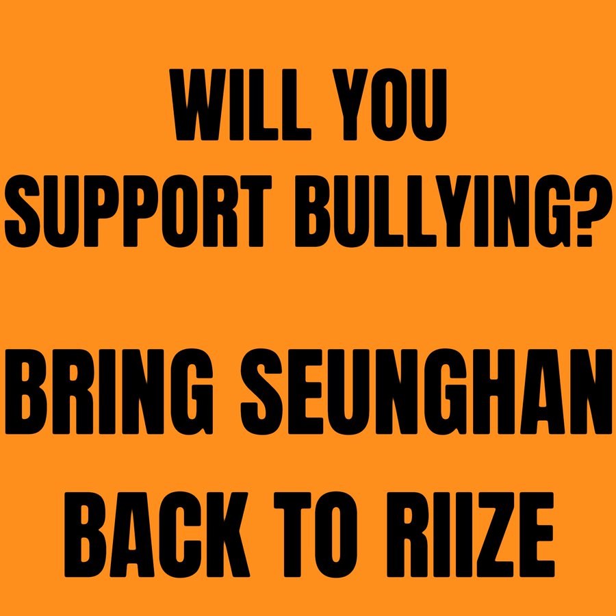 Remember, MAMA awards are yearly and NOT rare. They WILL win them later!

But what we're doing now is much more IMPORTANT &amp; URGENT. Not only for Seunghan but for RIIZE &amp; the kpop industry as a whole!

JUSTICE FOR SEUNGHAN
#SMStandsForBullying
#SeunghanWasBullied
#SaveRIIZEfromSM