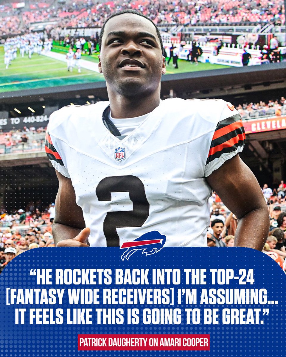 .<a href="/RotoPat/">Patrick Daugherty</a> expects Amari Cooper to get a lot of targets and likes his fit with the Bills.