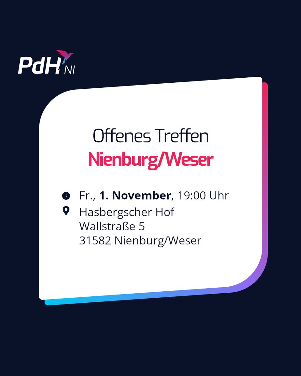 PdH_NI's tweet image. Neue Offene Treffen habe ich gehört? Wir liefern! Hannover und Nienburg freuen sich beide auf euch.

Kommst du? Schick uns gerne eine Mail an vorstand@ni.diehumanisten.de
Oder komm einfach rum.