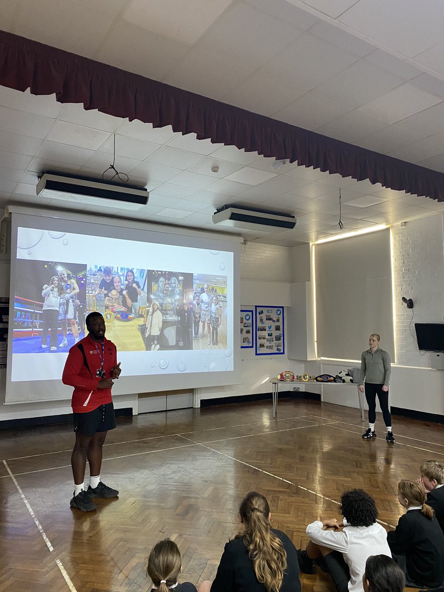 Wonderful assembly this afternoon delivered by Tysie Gallagher from Boxing Saves Lives, sharing her journey on what it takes to become a champion. A great inspiration for our pupils!