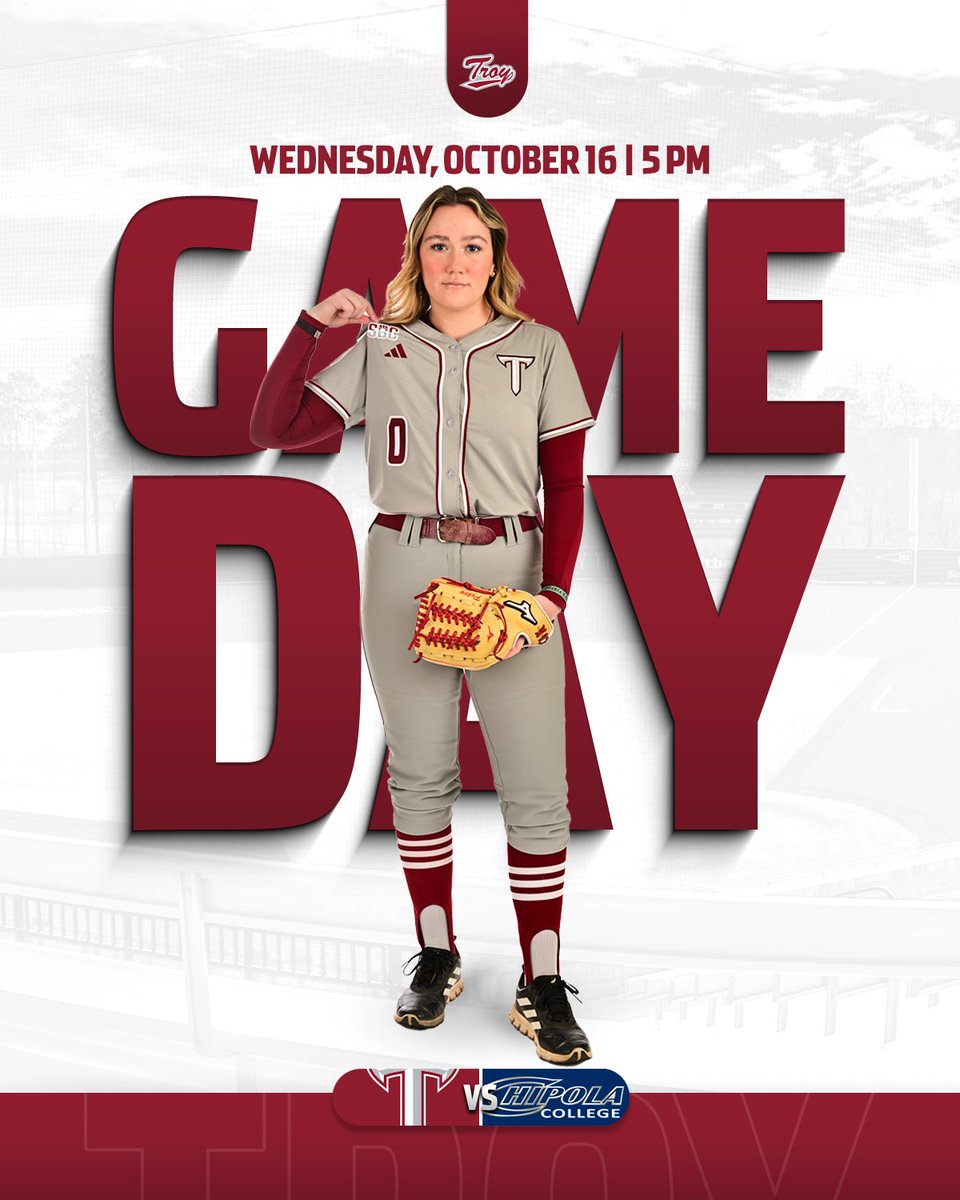 Back like we never left.😏

🆚 - Chipola
🏟️ - Troy Softball Complex
📍 - Troy, Ala.
⏰ - 5 p.m.

#E³ | #OneTROY ⚔️🥎