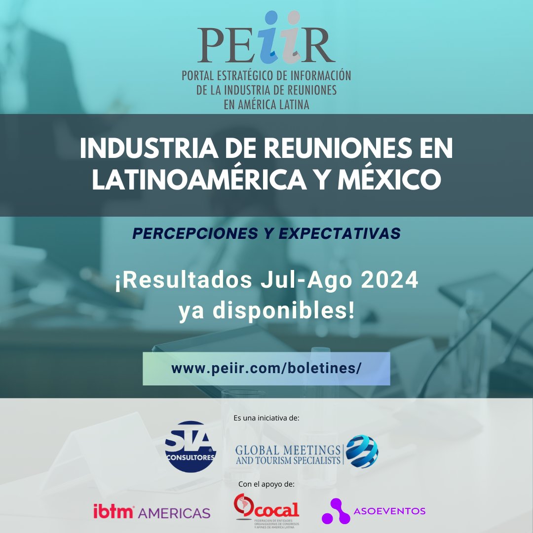 Ya se encuentran disponibles los resultados del PEiiR sobre el desempeño de la #IndustriaReuniones en el 4to bimestre del año. Consulta los resultados completos en: bit.ly/3YauAKf Si compartes nos ayudas a mejorar el sistema de información para beneficio de la industria!
