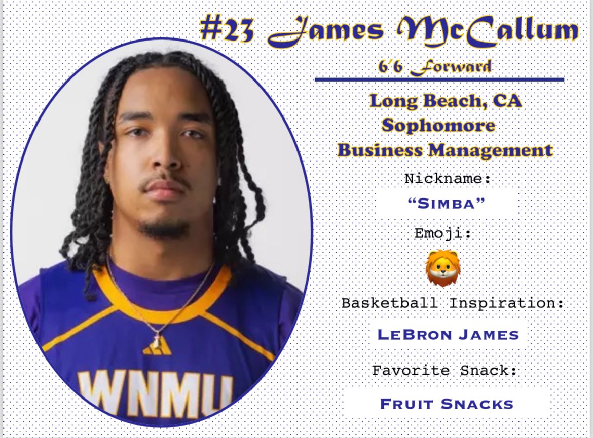 Our sophomore with all the swag, meet James “Simba” McCallum!