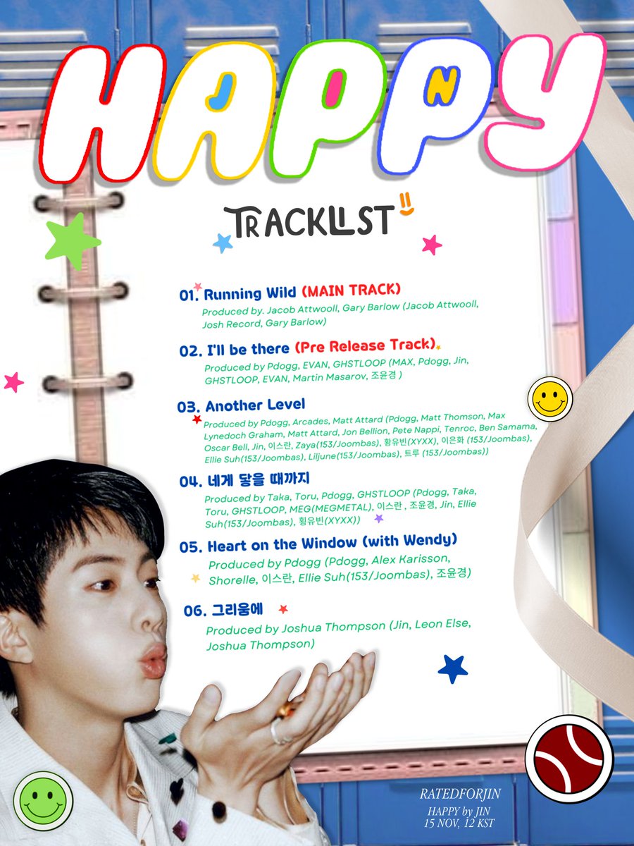 ratedforjin's tweet photo. ☘️ HAPPY TRACKLIST 
#Jin_Happy ⭐💙 https://t.co/vdoUG1A3Wr