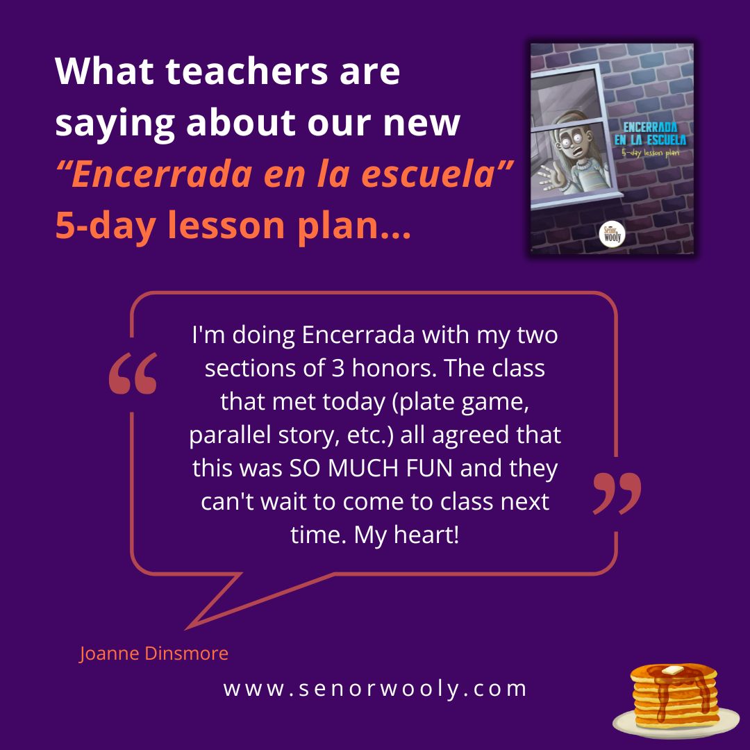 We've been hearing some great feedback about our new Encerrada en la escuela 5-day lesson plan! It offers ready-to-use materials and assessments at 4 different proficiency levels! What's holding you back from giving them a try? #senorwooly #langchat #LanguageLearning