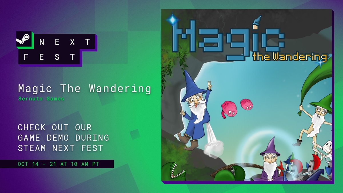 magictwgame's tweet photo. Hopefully everyone is having fun with Next Fest.

If you didn't yet checkout the Lemmings inspired roguelite Magic the Wandering on Steam now! Don't forget to wishlist too❤️ 

https://t.co/KFIMeTrBR8

#indiegame #roguelike #WishlistWednesday https://t.co/Drc3KzQaDV