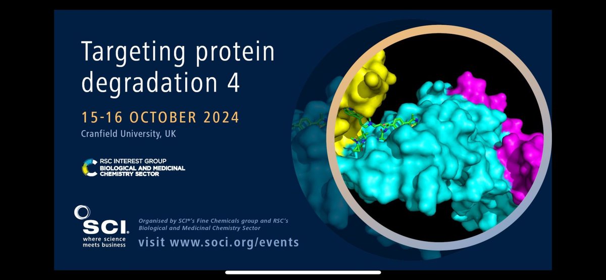 rickpccousins's tweet photo. Excellent overview of the Targeted Protein Degradation field by @ianchurcher2 gets us started at this @SCIUpdate 2-day conference on this topic - so much achieved, still so much to do as this drug discovery strategy continues to grow. 

#TPD #SCI_TPD4 #SCI_TPD24 https://t.co/iFv0ez39Cw