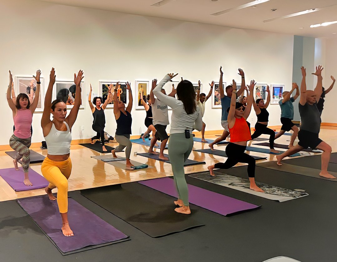 This Sunday, nourish your body, mind...and stomach with a special edition of Yoga at the Museum! Join Leslie Glickman for Vinyasa Yoga in the Boca Museum. Afterwards, enjoy sample bites and smoothies from Kixi Cafe and Long Story Short Cafe. Get tickets at bit.ly/3YbyGlH