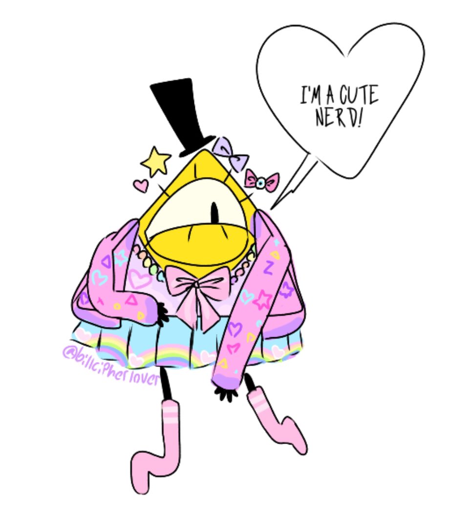 billcipherlover's tweet photo. there was a trend recently where bill artists were drawing bill cosplaying as them and i’m participating late, here’s bill but dressed up like me #billcipher https://t.co/x0kfuud5XZ