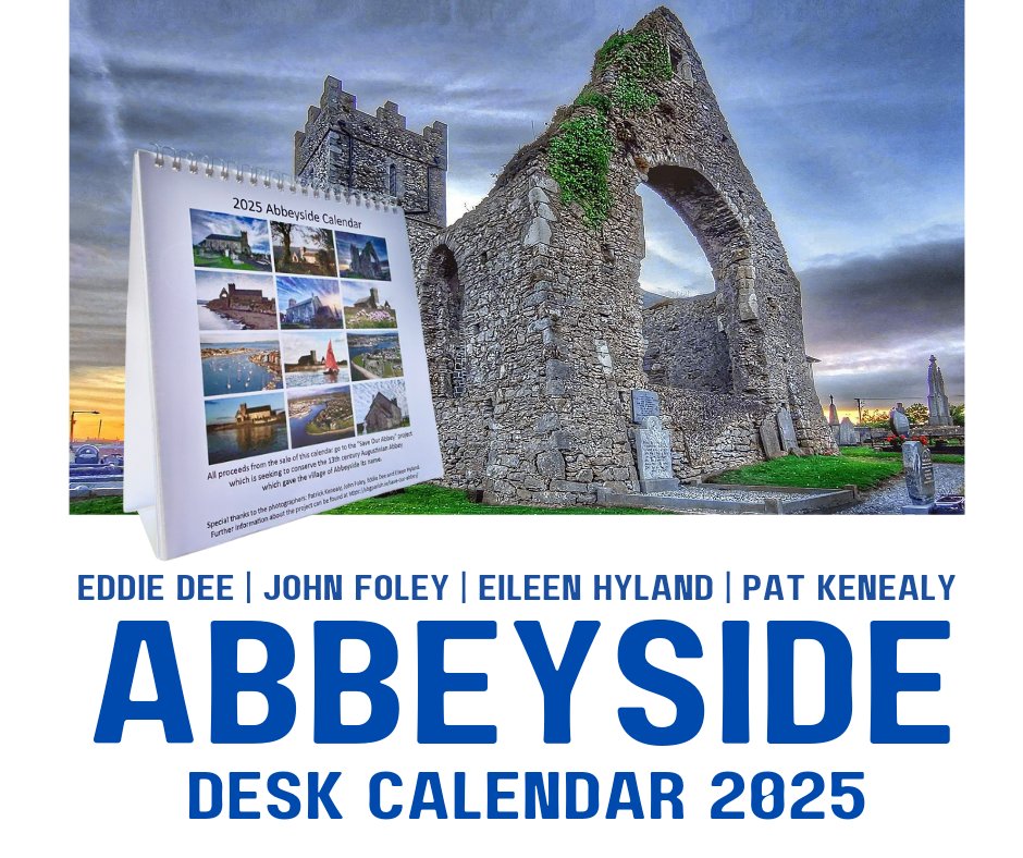 waterfordmuseum's tweet photo. ABBEYSIDE 2025 MINI DESK CALENDAR LAUNCHED
in aid of Save Our Abbey conservation fund.
Photographers @patrickkenealy @johnfoleyimages, Eileen Hyland, &amp; @EddieDee_

Priced €10 at Abbeyside &amp; Dungarvan Post Offices, David Walsh School &amp; Office Supplies, &amp; Abbeyside Parish Office. https://t.co/Rq5tlXCbrx