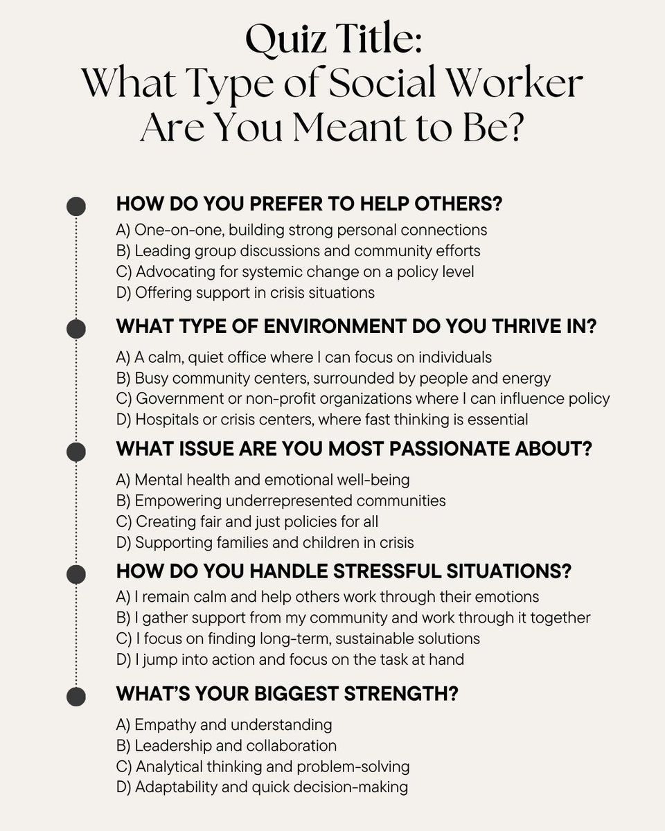 ClarkCollegeFun's tweet photo. Curious about which type of social work career fits your personality? Take our fun quiz to find out if you’re meant to be a Clinical Social Worker, Policy Advocate, Crisis Intervention Specialist, or Community Leader! https://t.co/LGYSVmaLfC